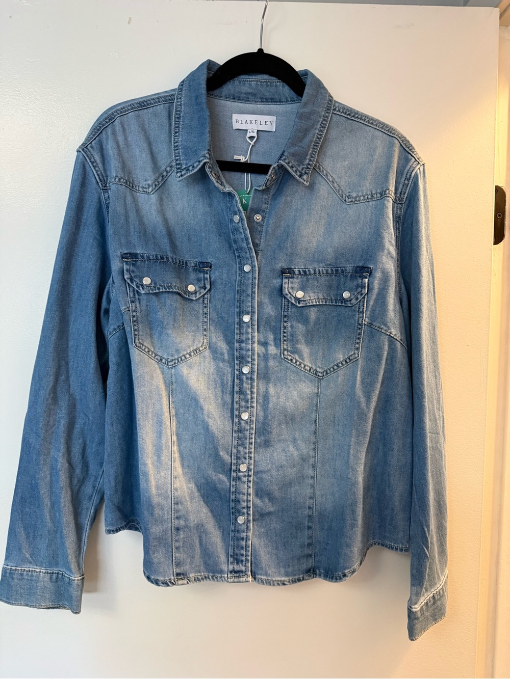 Blakeley Light Blue Denim Button-Down Shirt - Picture 1 of 2